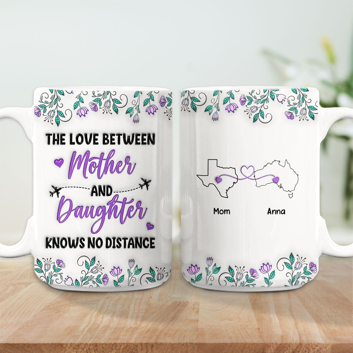 Mother And Daughter Know No Distance - Personalized Custom 3D Inflated Effect Mug