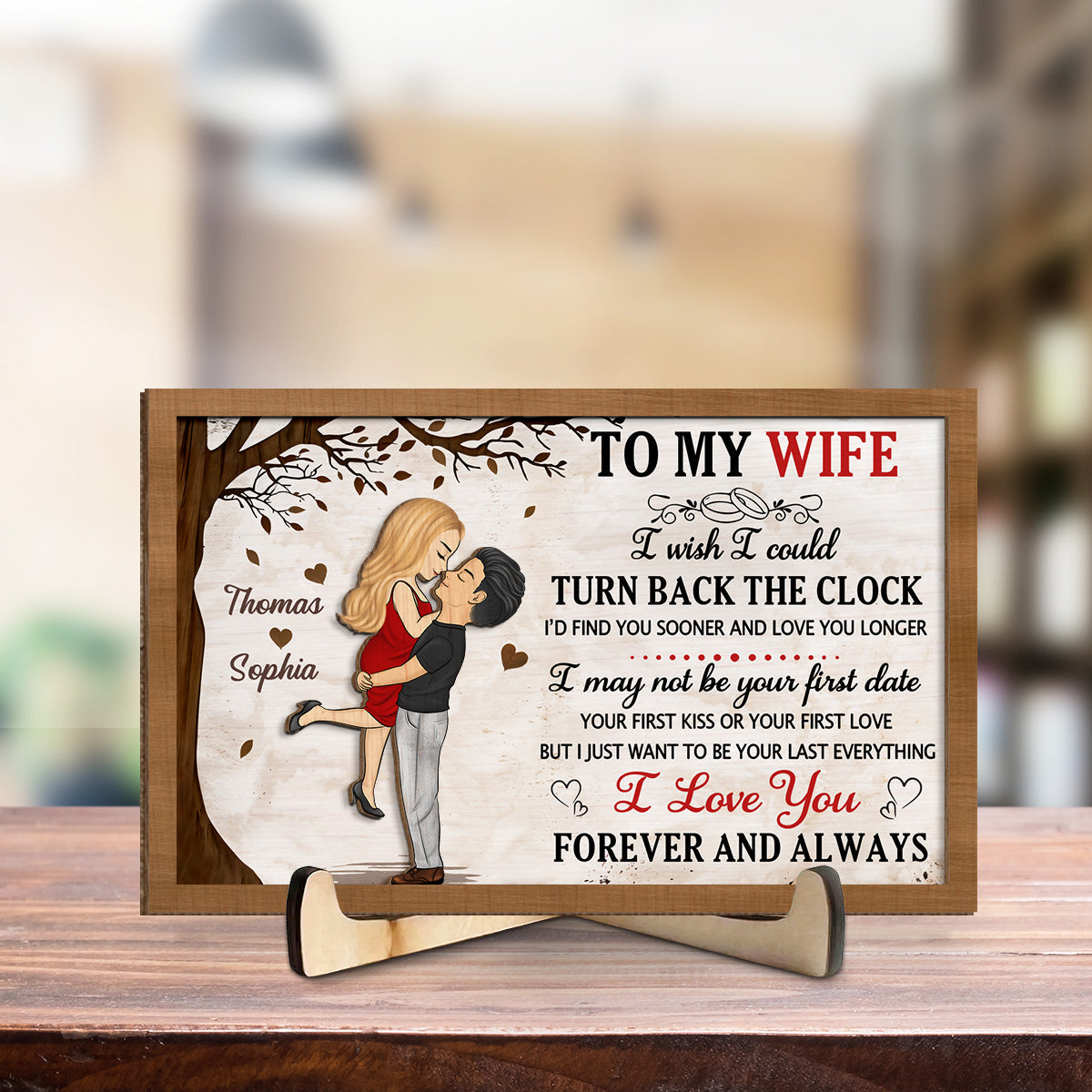 I Love You Forever And Always - Personalized Custom Wooden Plaque