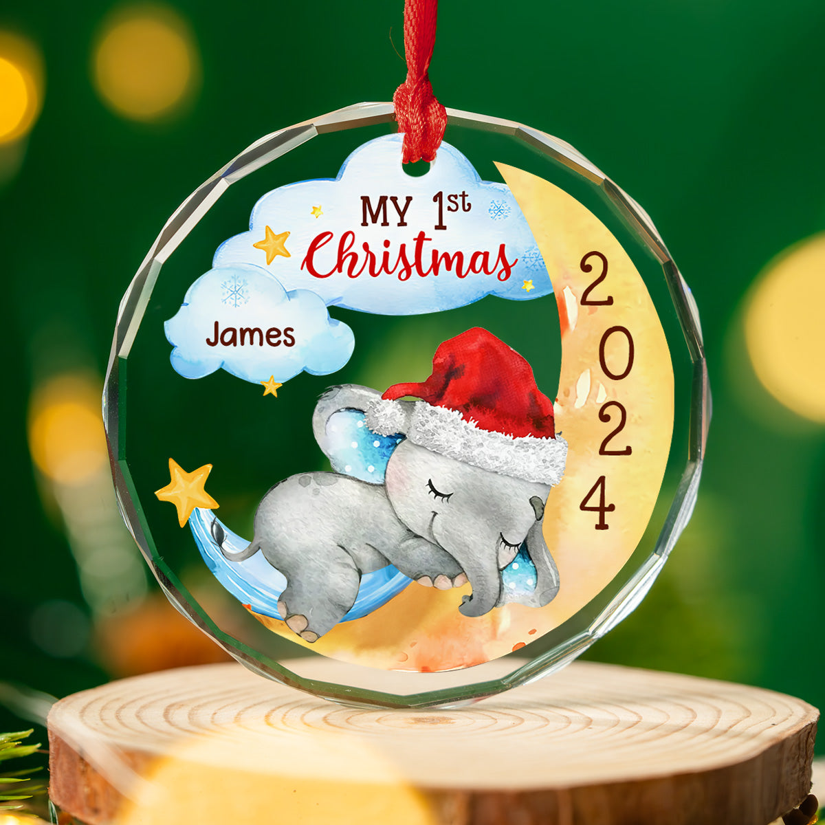 1st Christmas Of Baby - Personalized Custom Glass Ornament