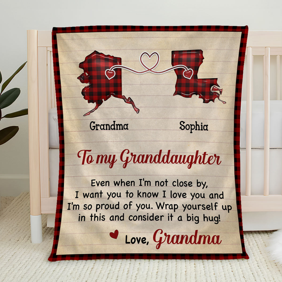 Big Hug Long Distance Gift - Personalized Custom Fleece Blanket