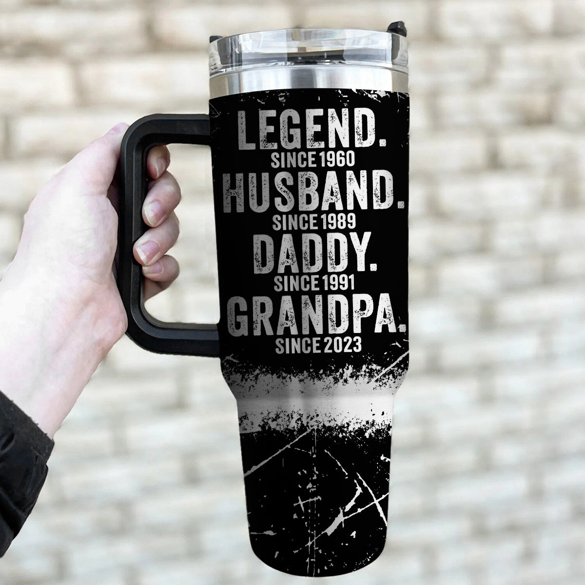 Legend Husband Dad - Personalized Custom Engraved 40oz Tumbler With Handle