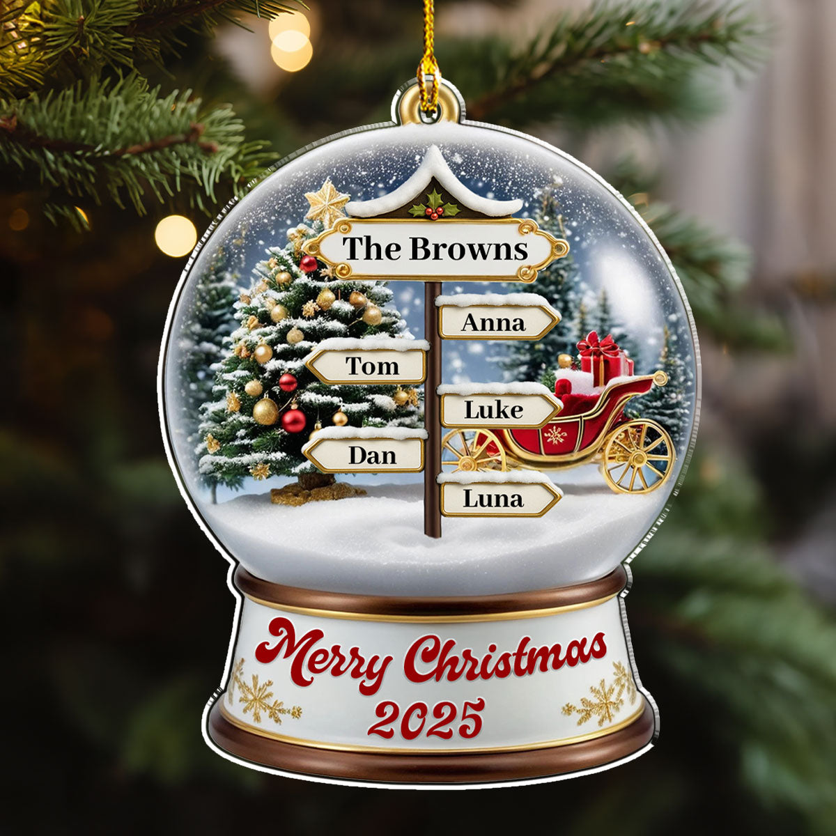 Family Love Christmas - Personalized Custom Acrylic Ornament