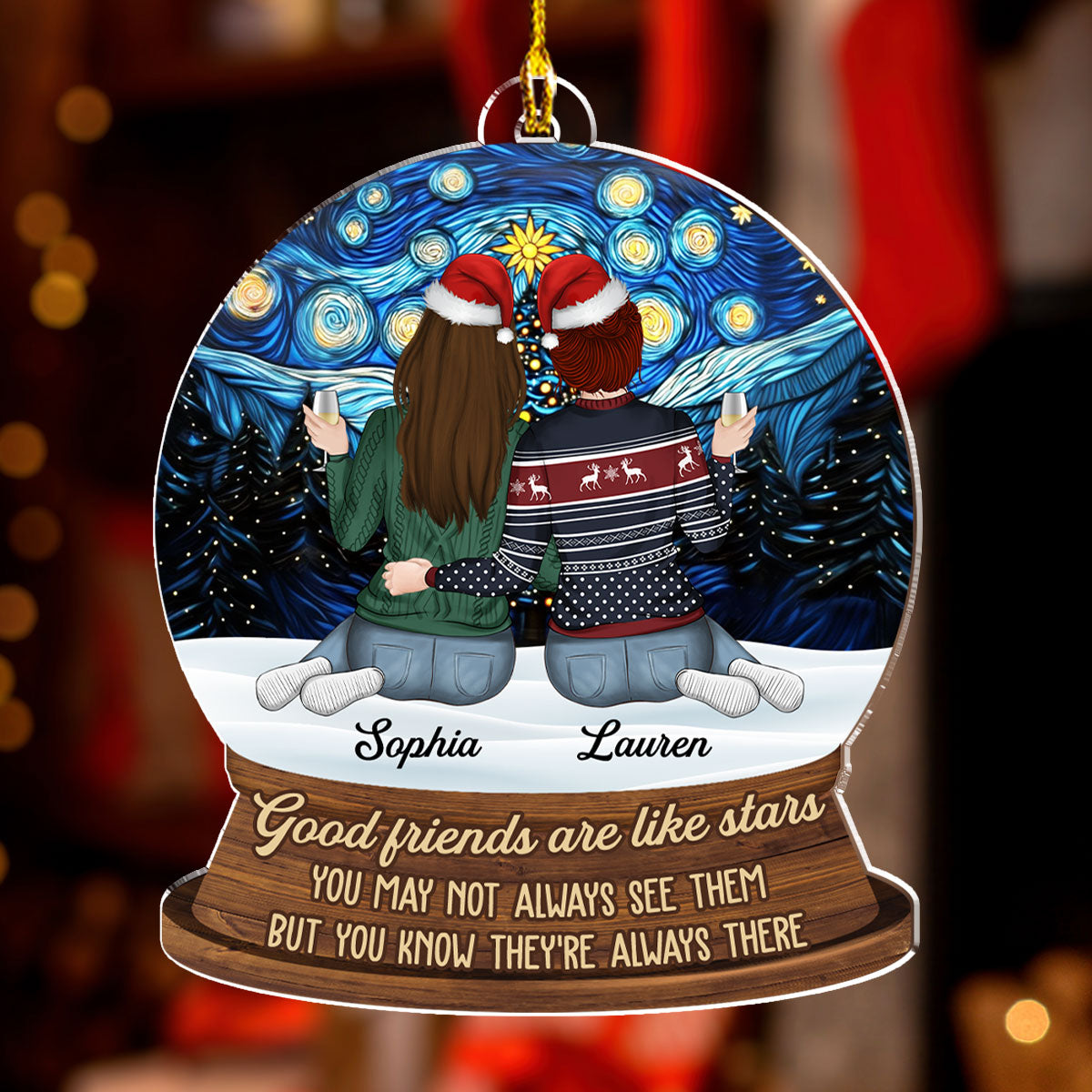 Good Friends Are Like Stars - Personalized Custom Acrylic Ornament