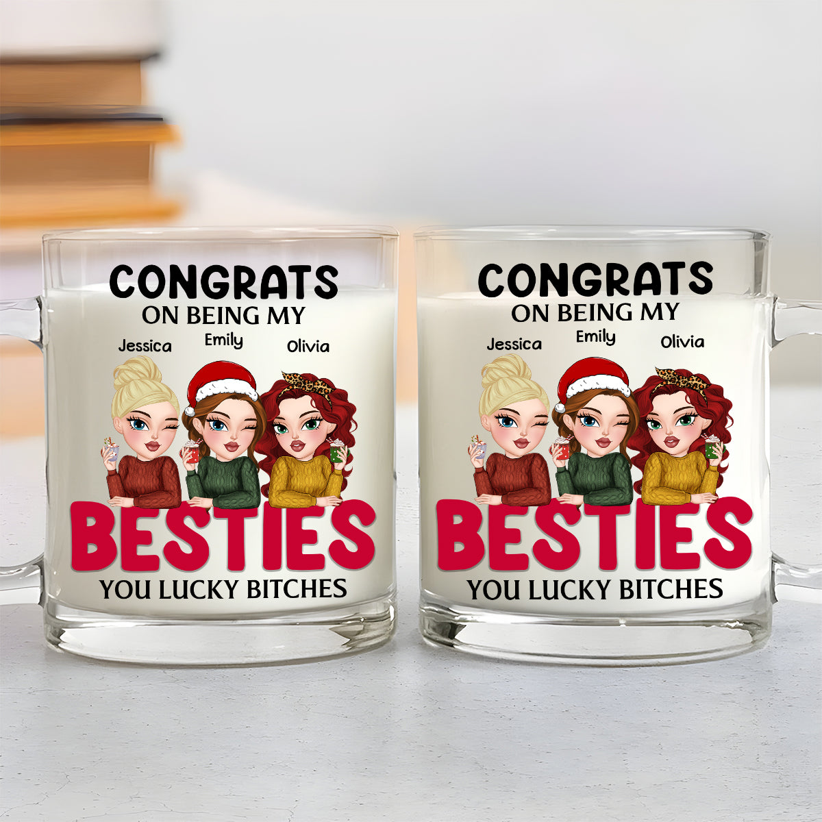 You Lucky Bitch -  Personalized Custom Glass Mug