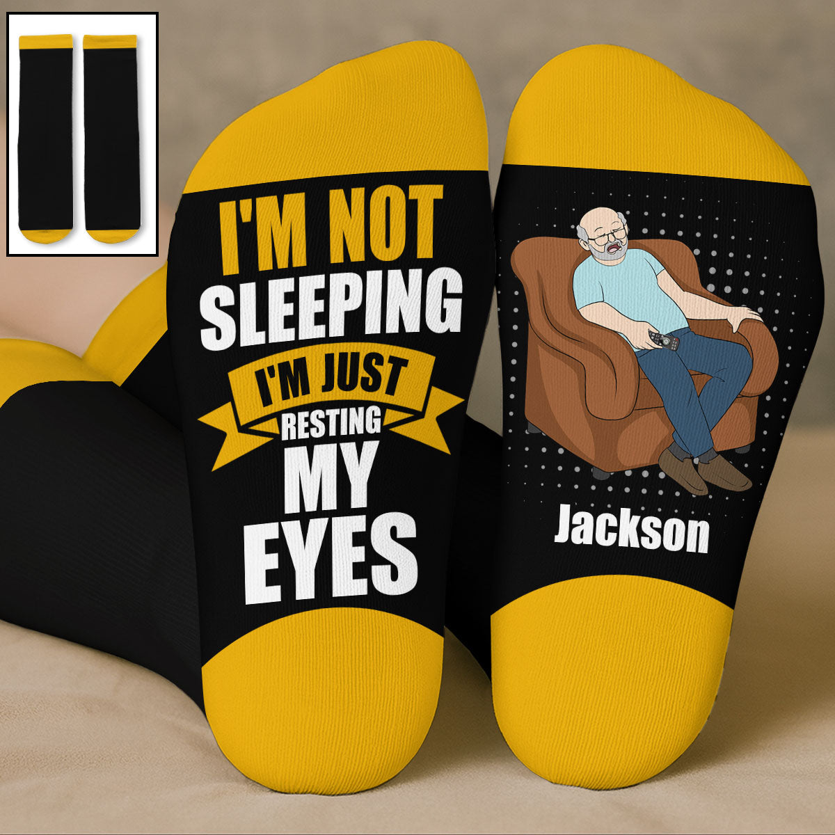Just Resting My Eyes - Personalized Custom Crew Socks