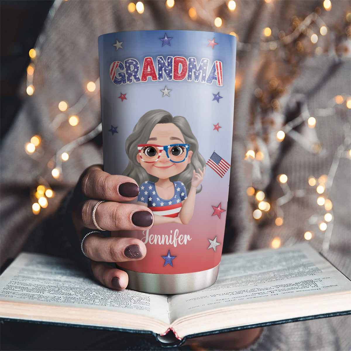 Proud Grandma - Personalized Custom 3D Inflated Effect Tumbler