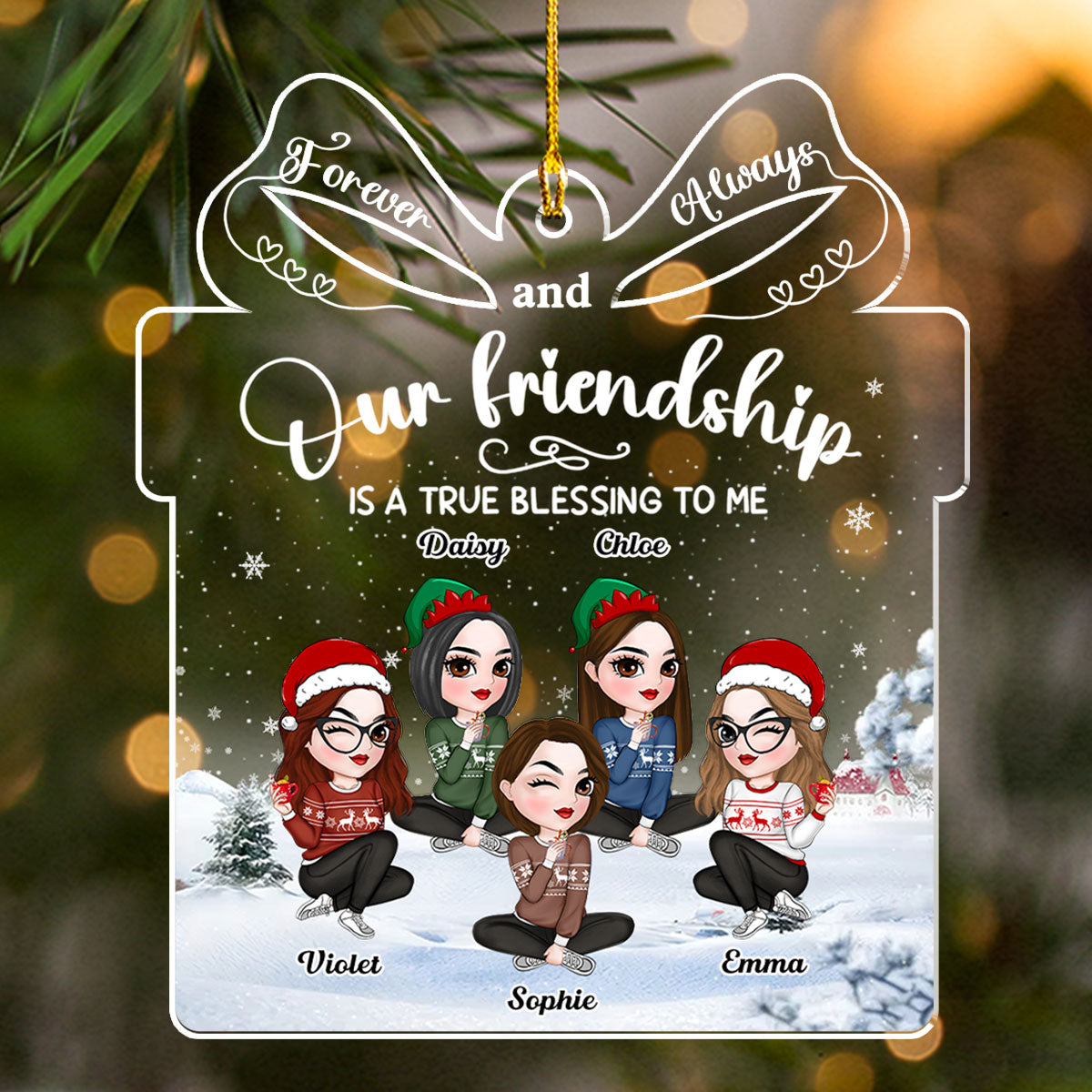Our Friendship Is A True Blessing To Me - Personalized Custom Acrylic Ornament