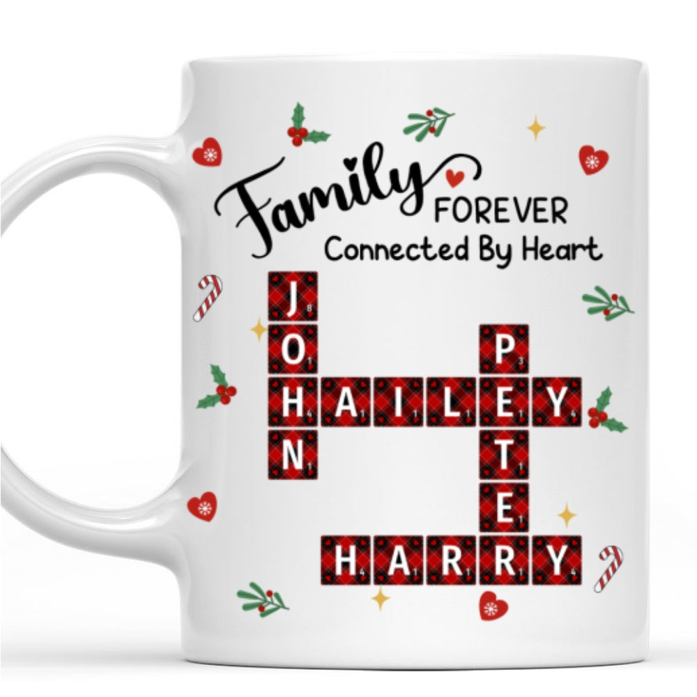 Family Connected By Heart - Personalized Custom Coffee Mug