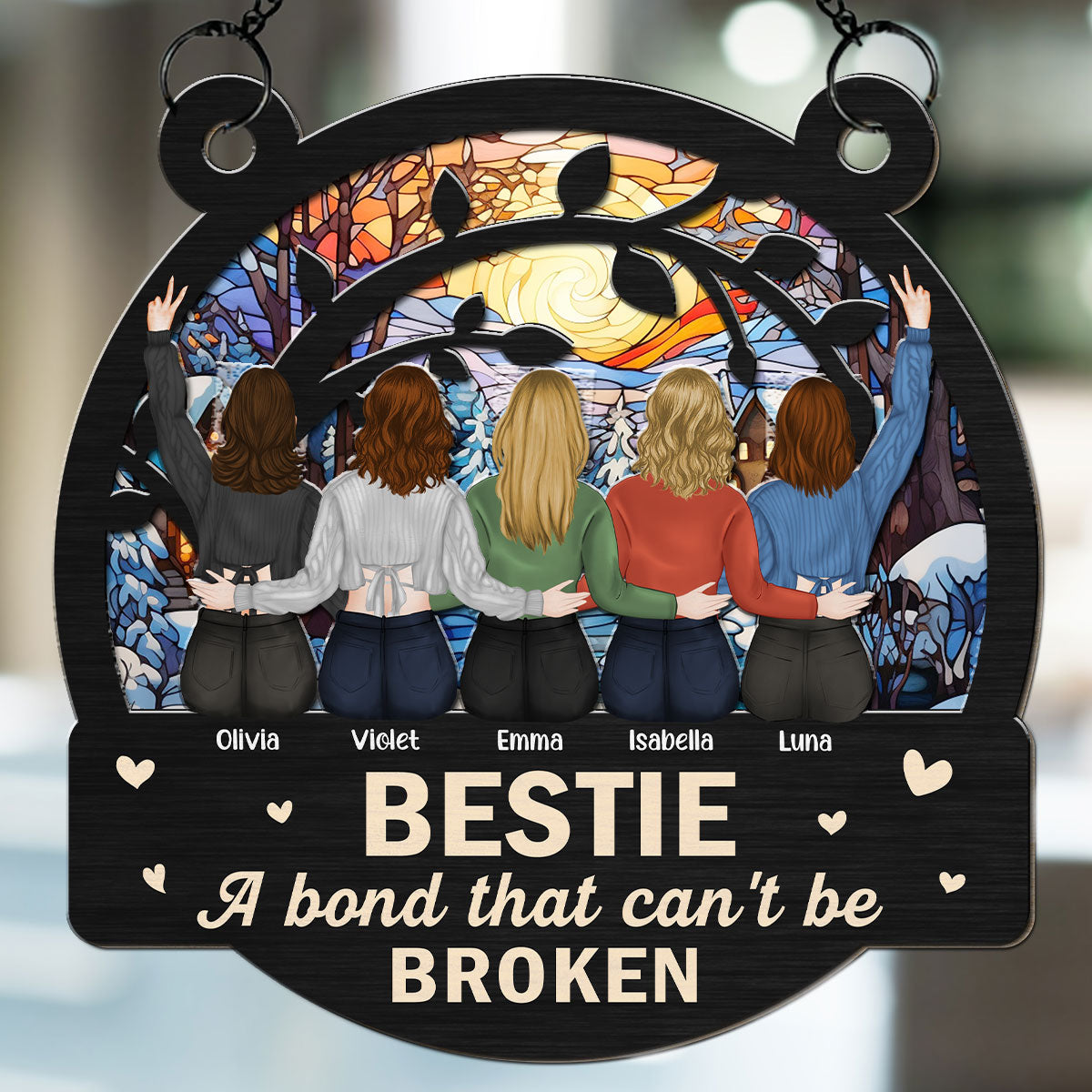 Bestie Love - Personalized Custom Suncatcher