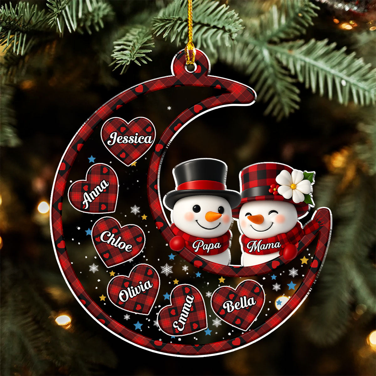 A Snowman Christmas With Love - Personalized Custom Acrylic Ornament