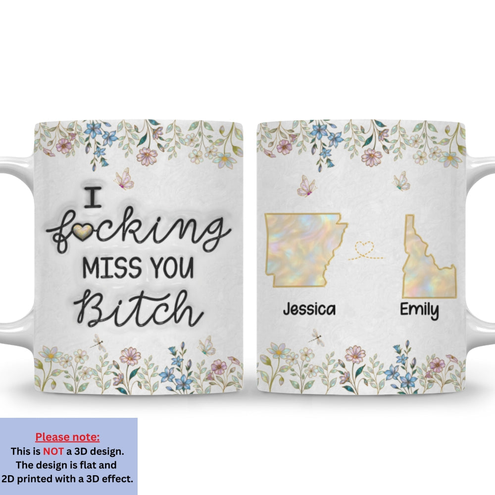 No Distance Can Break Us - Personalized Custom 3D Inflated Effect Mug