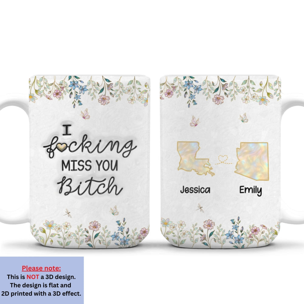 No Distance Can Break Us - Personalized Custom 3D Inflated Effect Mug