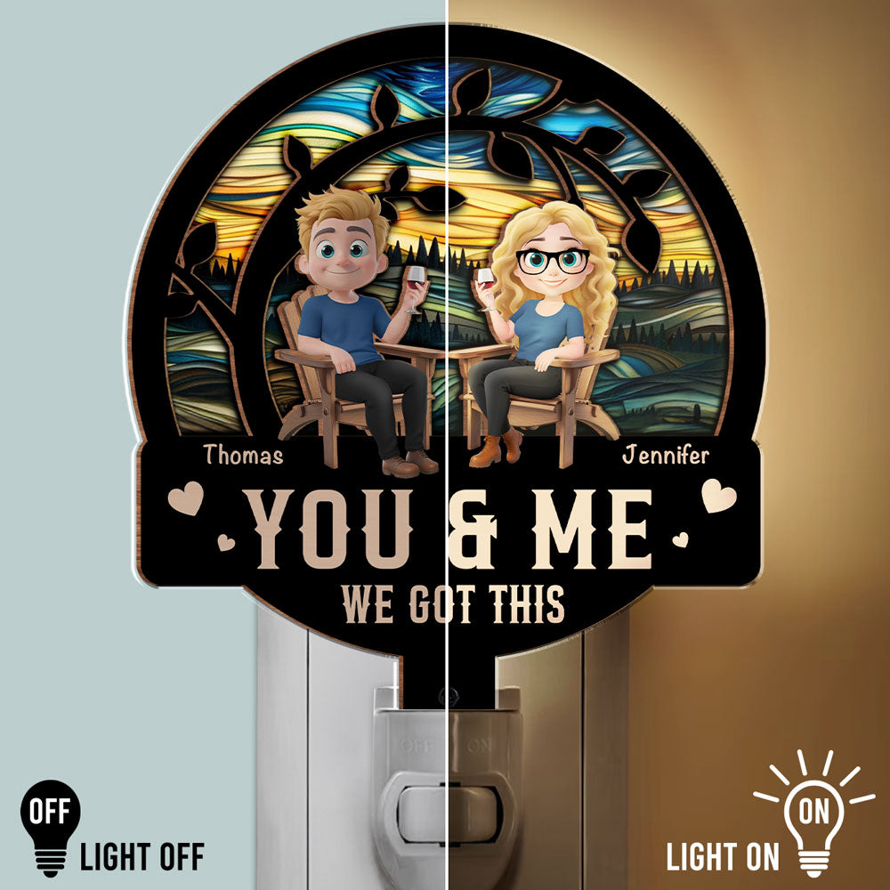 You And Me Got This - Personalized Custom Wood And Acrylic Night Light