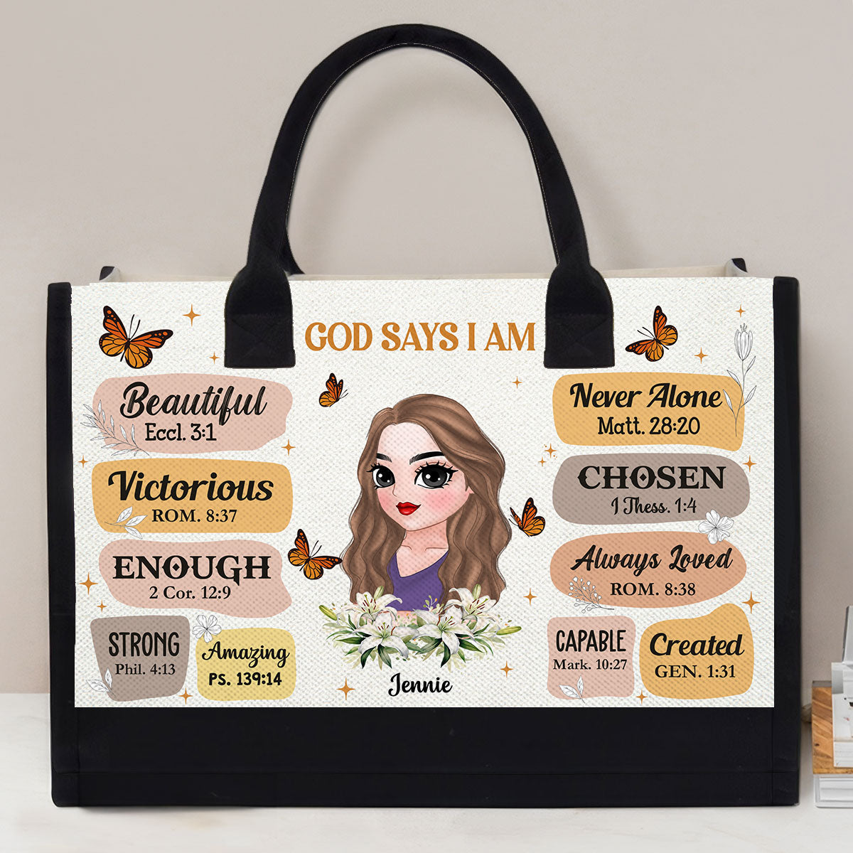 God Say I Am - Personalized Custom Canvas Tote Bag