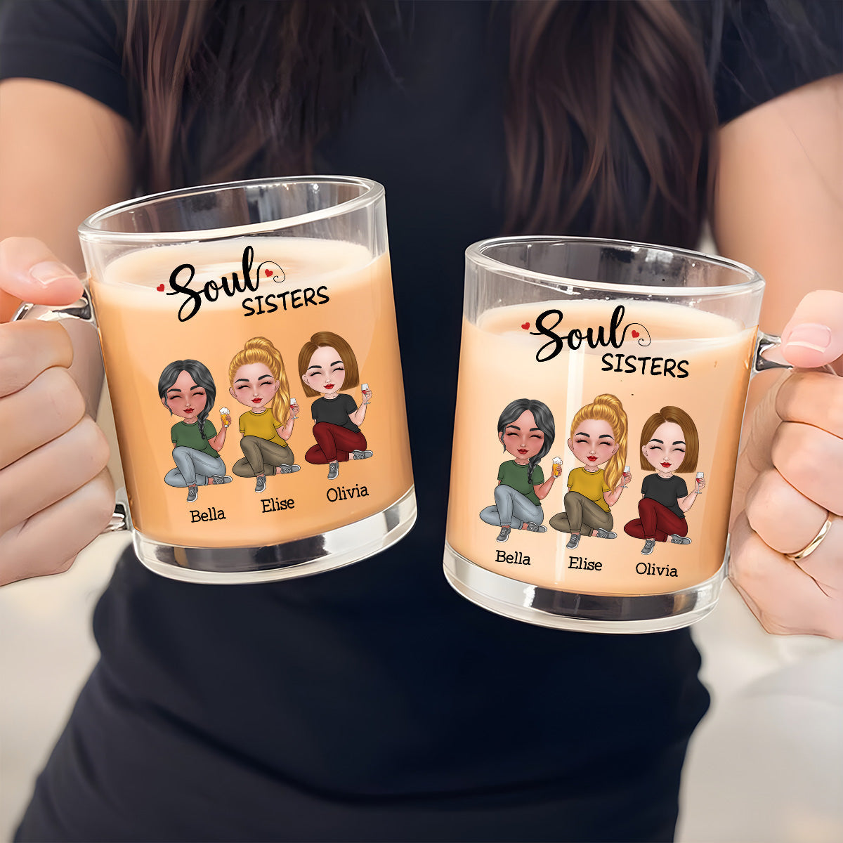 Soul Sisters - Personalized Custom Glass Mug
