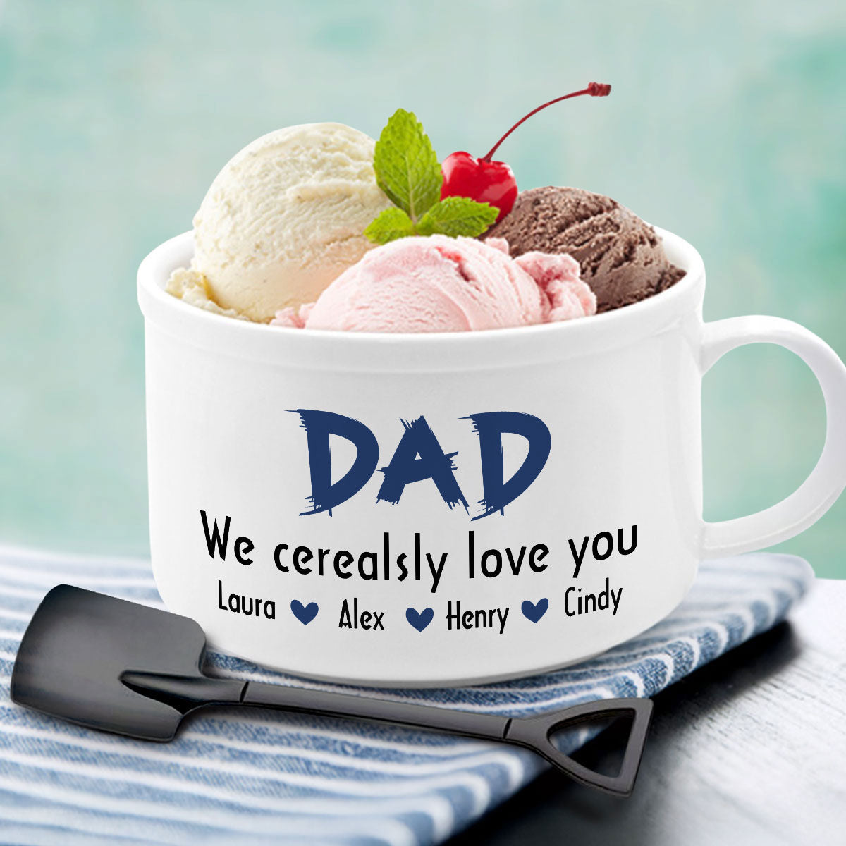 Dad We Cerealsly Love You - Personalized Custom Ceramic Bowl