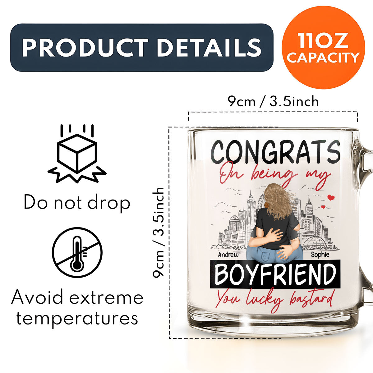 I Liked You - Personalized Custom Glass Mug