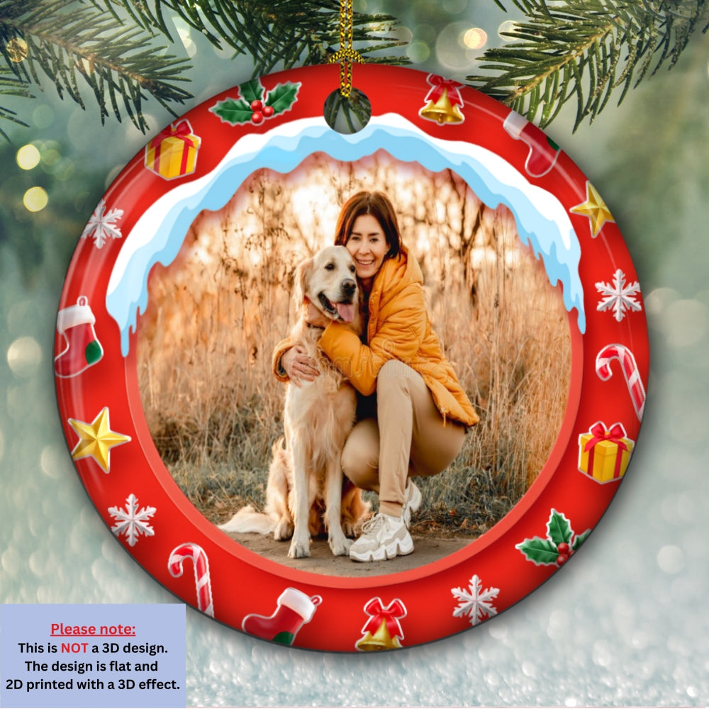 Under The Mistletoe Photo - Personalized Custom 3D Effect Ceramic Ornament