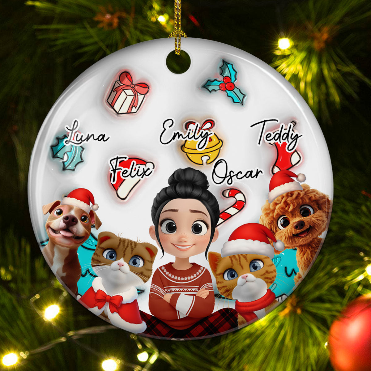Santa Is Coming To Them - Personalized Custom 3D Inflated Effect Ceramic Ornament