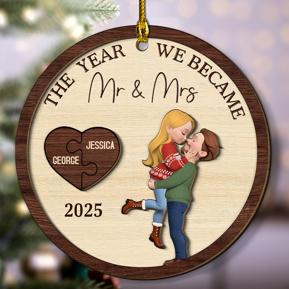 You Complete My Whole Heart - Personalized Custom Freeshape 2-Layered Wood Ornament