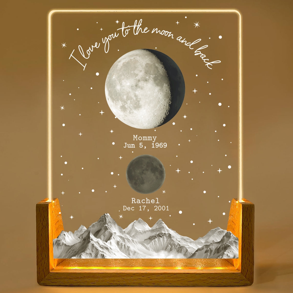 We Cherish You Beyond Stars - Personalized Custom Plaque With Walnut Base