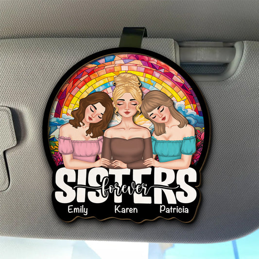 Bestie Lean On Shoulder - Personalized Custom Car Visor Clip