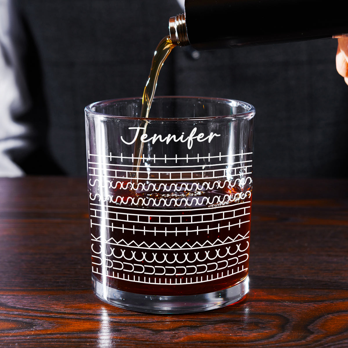 Hidden Words Pure Poetry - Personalized Custom Whiskey Glass