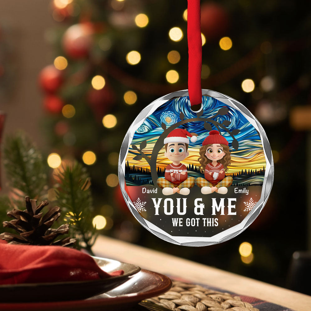 Forever You And Me - Personalized Custom Glass Ornament