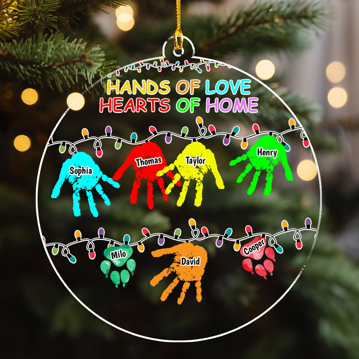 Hands Of Love - Personalized Custom Acrylic Ornament