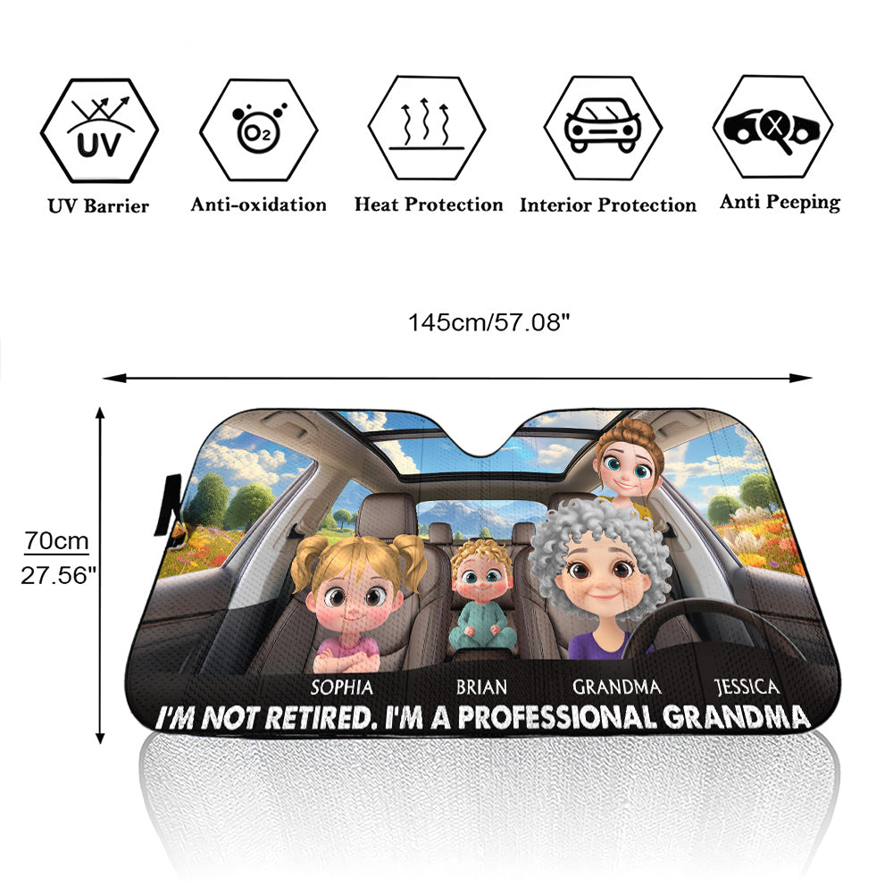 I Am A Professional Grandma - Personalized Custom Car Sunshade