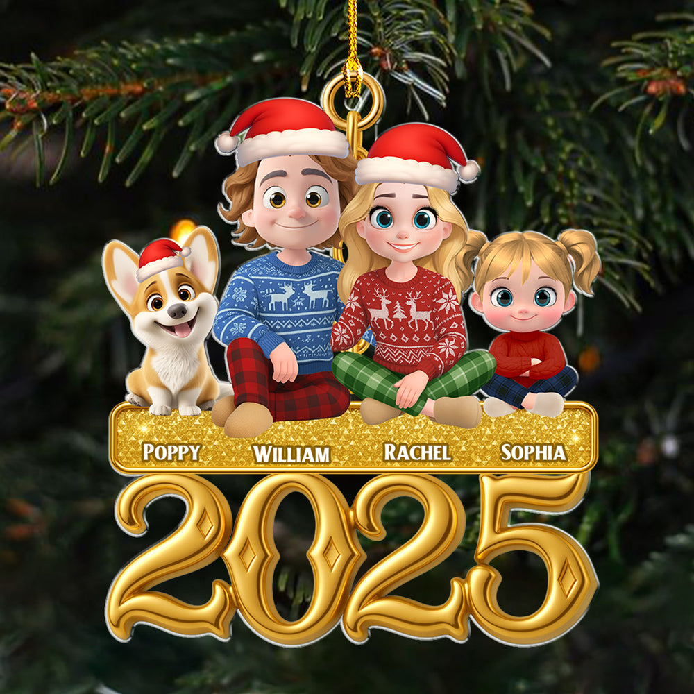 Golden Family - Personalized Custom Acrylic Ornament