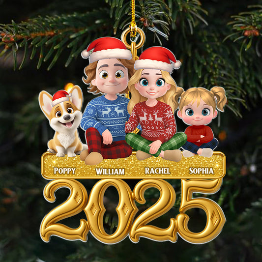 Golden Family - Personalized Custom Acrylic Ornament
