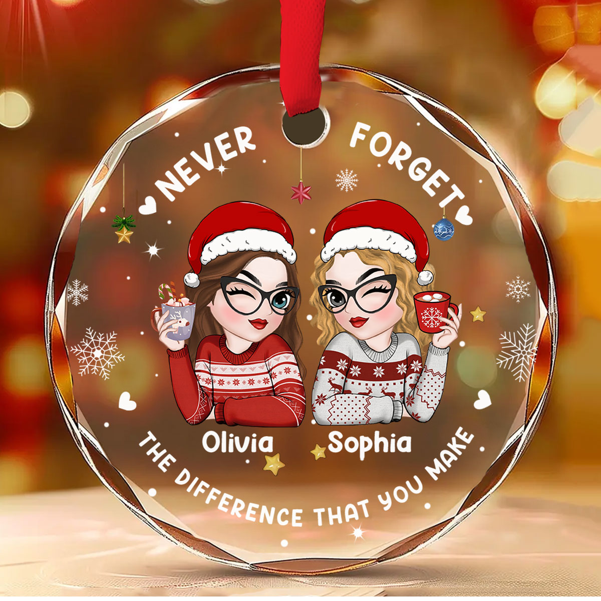 Coworker Forever - Personalized Custom Glass Ornament