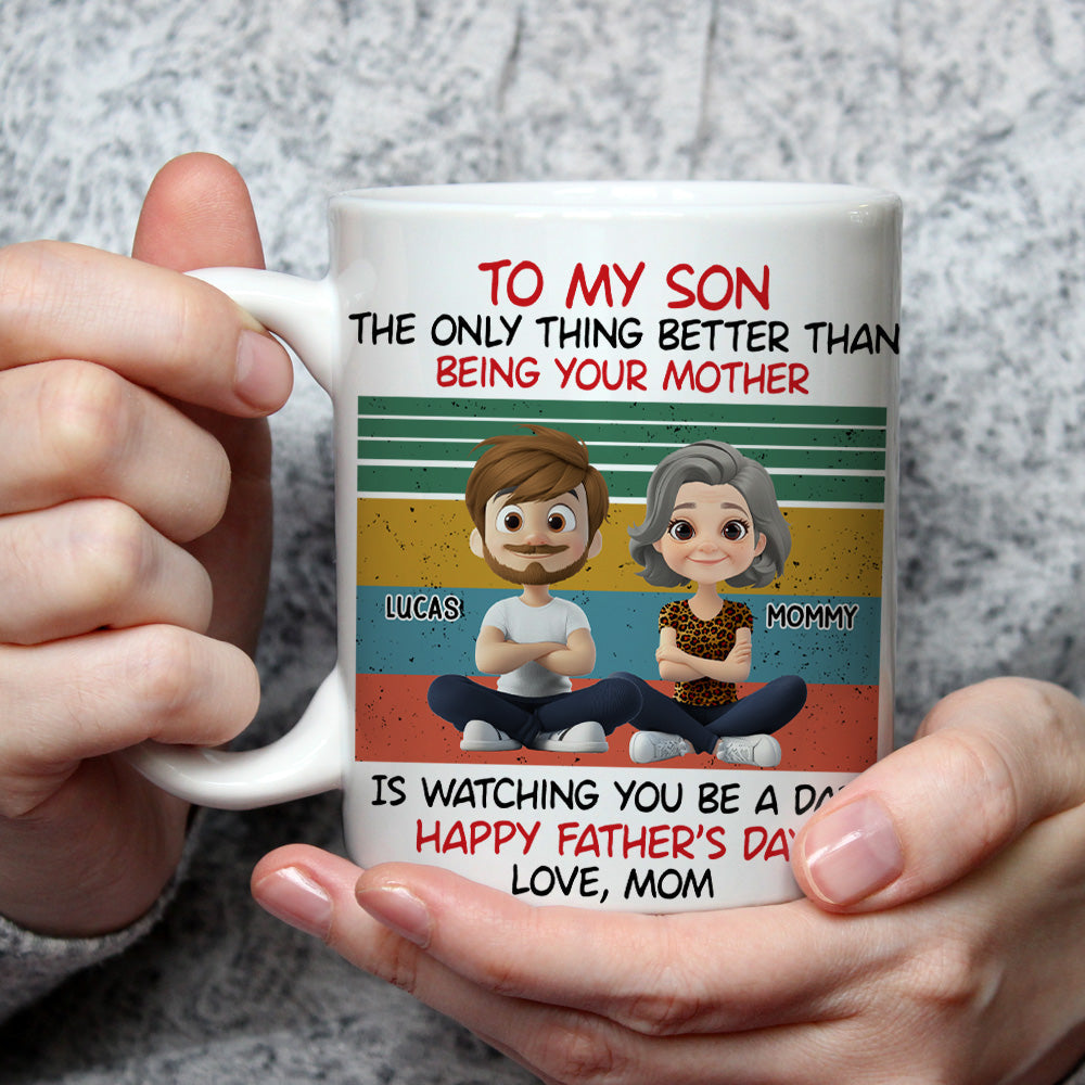 Awesome Son Better Dad - Personalized Custom Coffee Mug