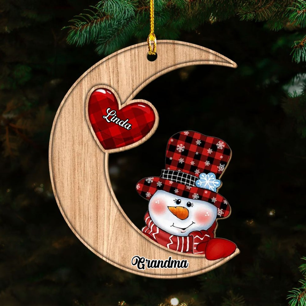Christmas Snowman - Personalized Custom 3D Inflated Effect Wood Ornament