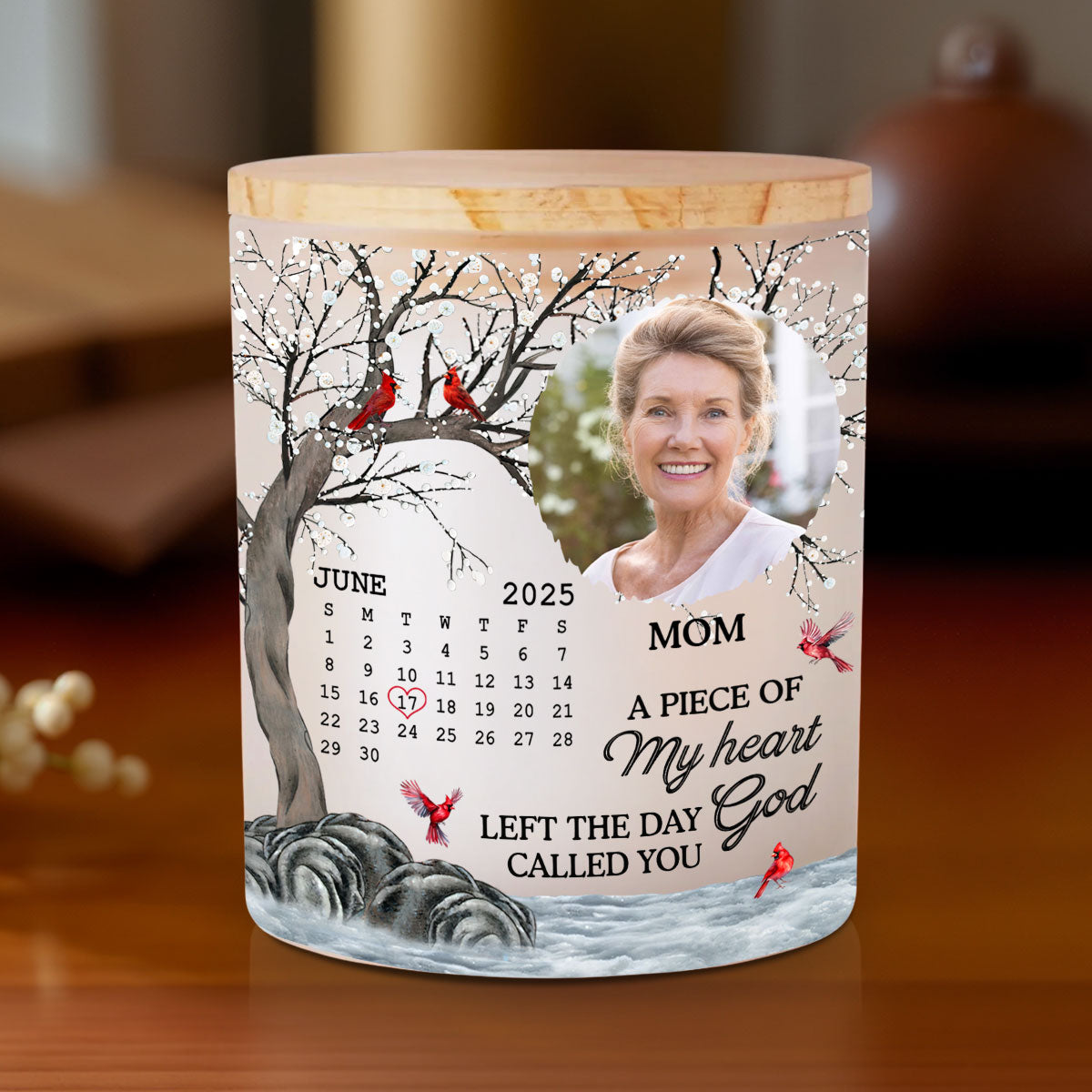 The Moment Your Heart Stopped Mine Changed Forever - Personalized Custom Glass Jar With LED Candle