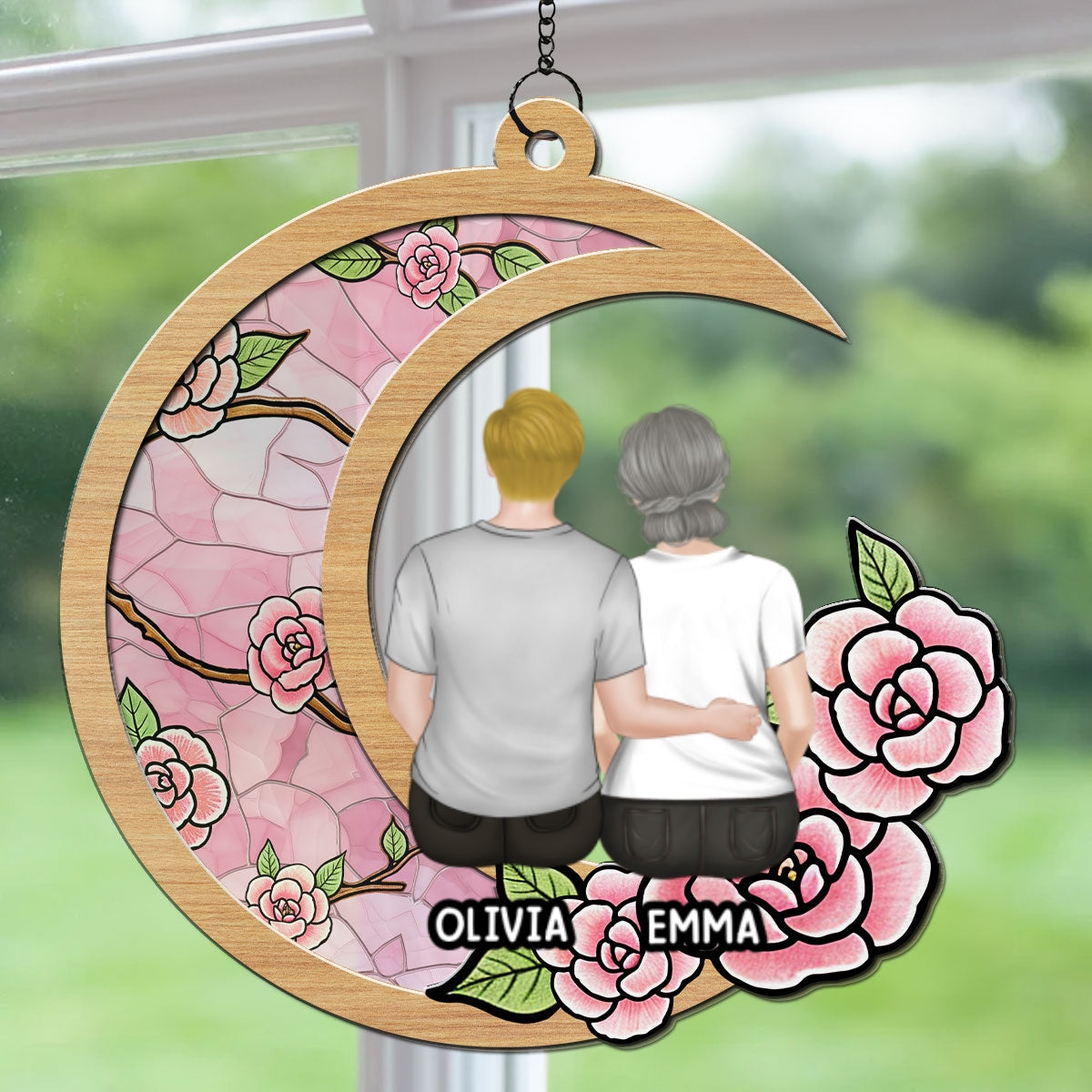 Mom We Love You So Much - Personalized Custom Suncatcher