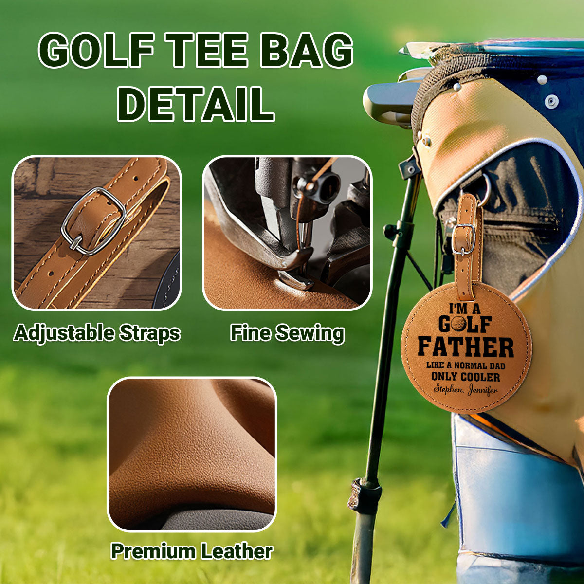 Cool Golf Dad - Personalized Custom Golf Tee Bag
