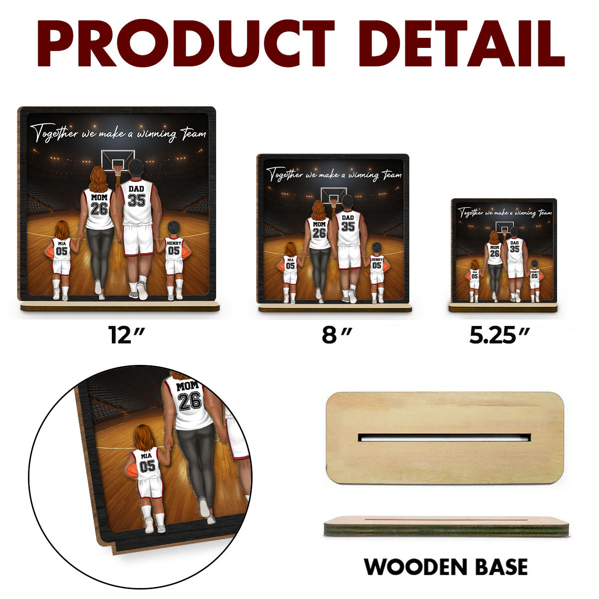 Make A Winning Team - Personalized Custom 2-Layer Wood Plaque With Flat Base 