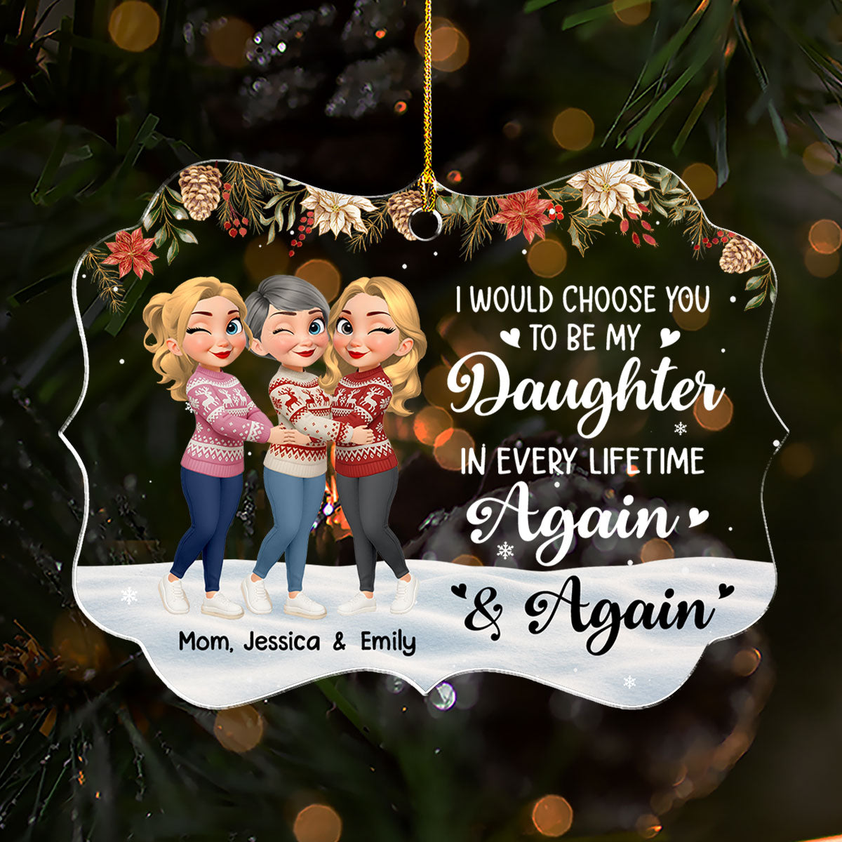 Daughter You Are My Always - Personalized Custom Acrylic Ornament