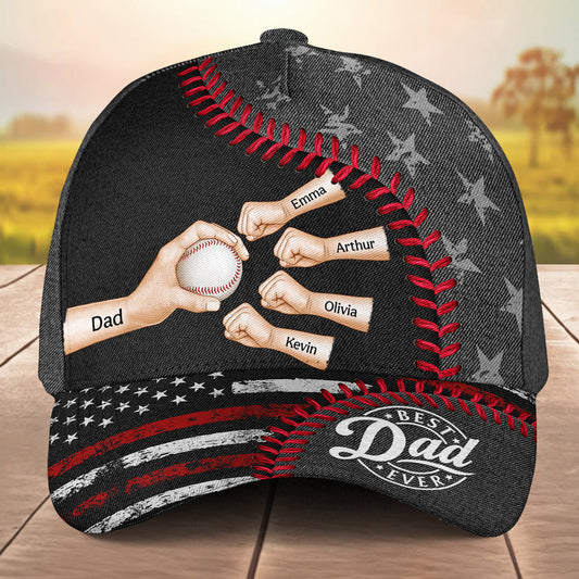 A Baseball Dad Power Is Fueled by Love - Personalized Custom Classic Cap