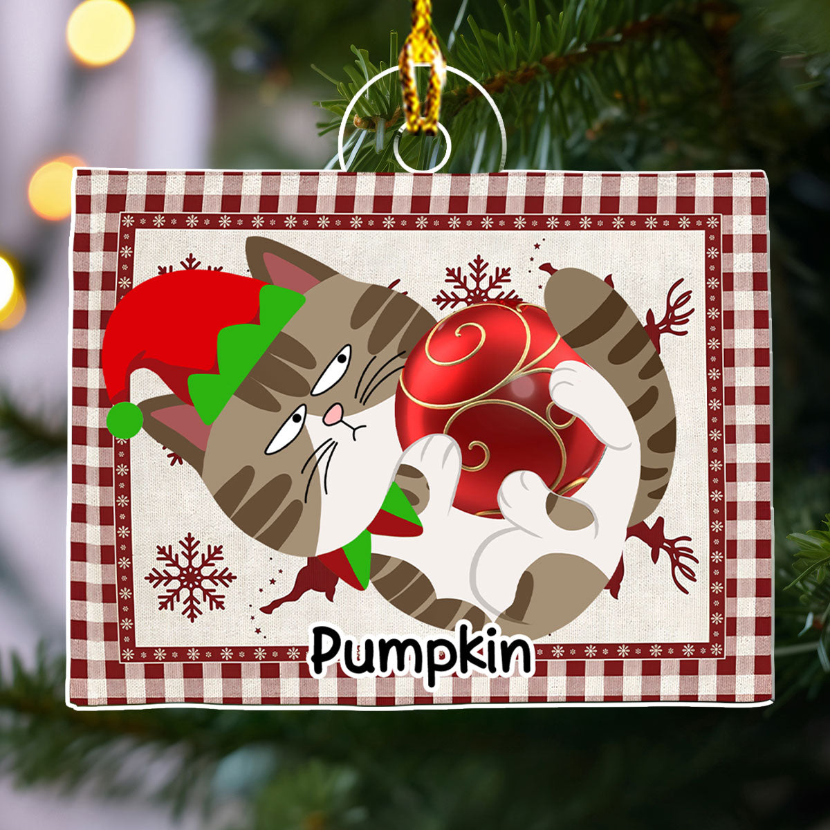 Swinging Cat - Personalized Custom Acrylic Ornament