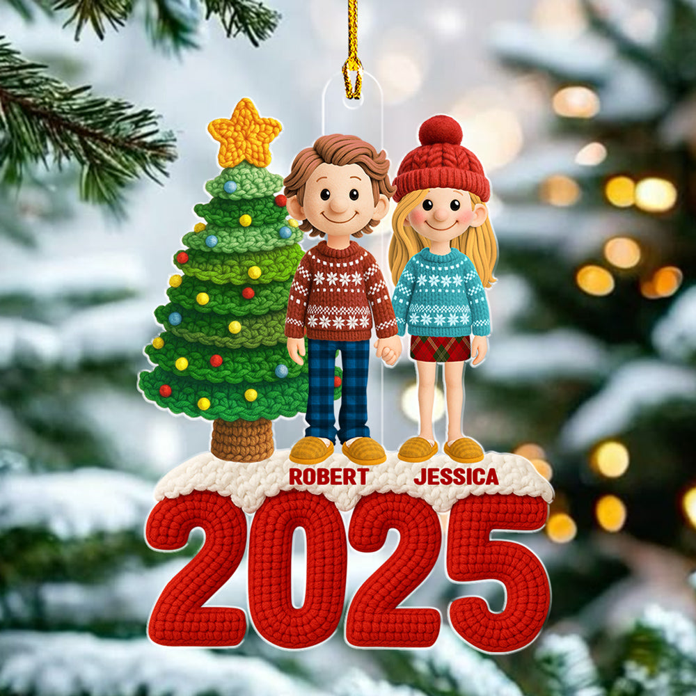 Family Christmas Crochet - Personalized Custom Acrylic Ornament