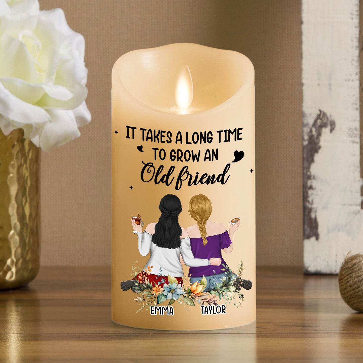 Grow An Old Friend - Personalized Custom LED Candle