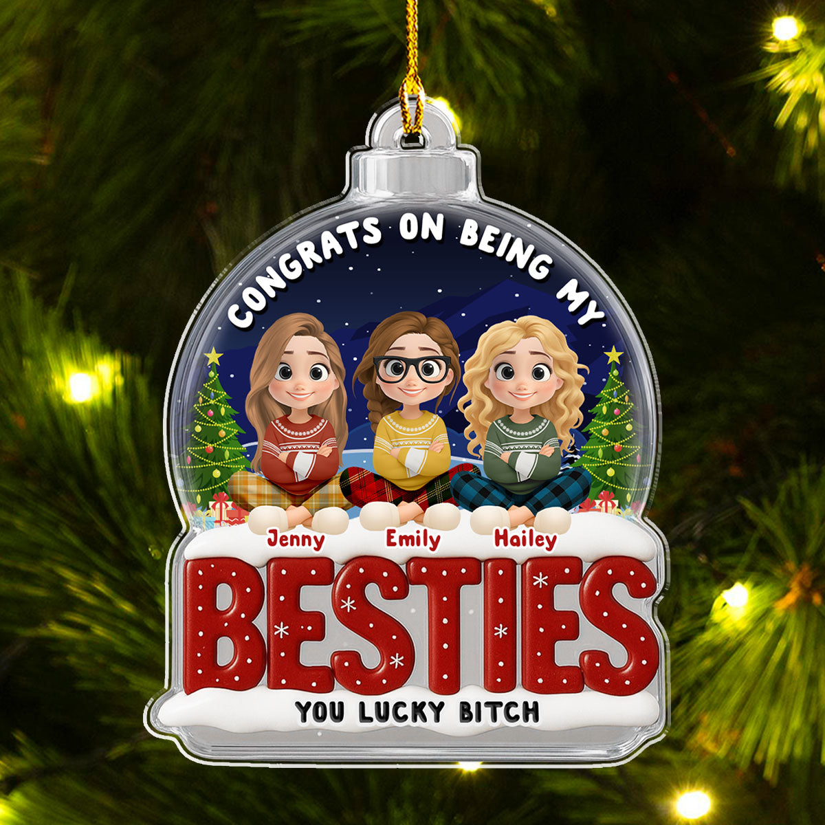 Congrats My Bestie - Personalized Custom Acrylic Ornament