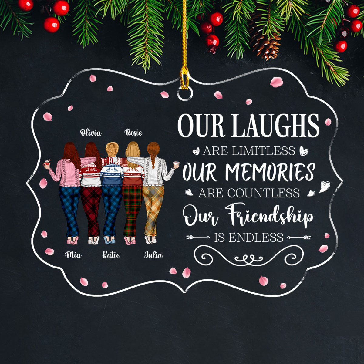 Endless Friendship Infinite Laughs - Personalized Custom Acrylic Ornament