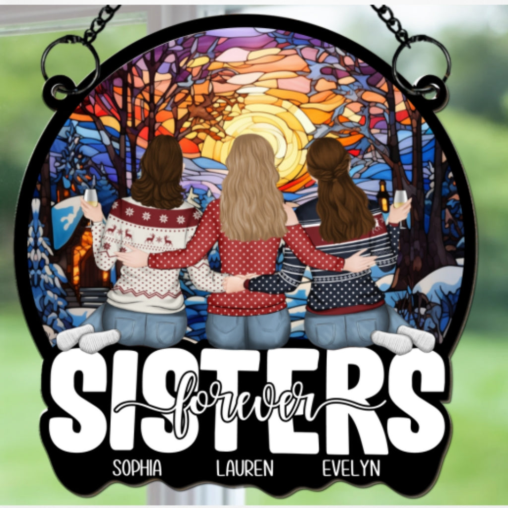 Forever Friends, Forever Young - Personalized Custom Suncatcher