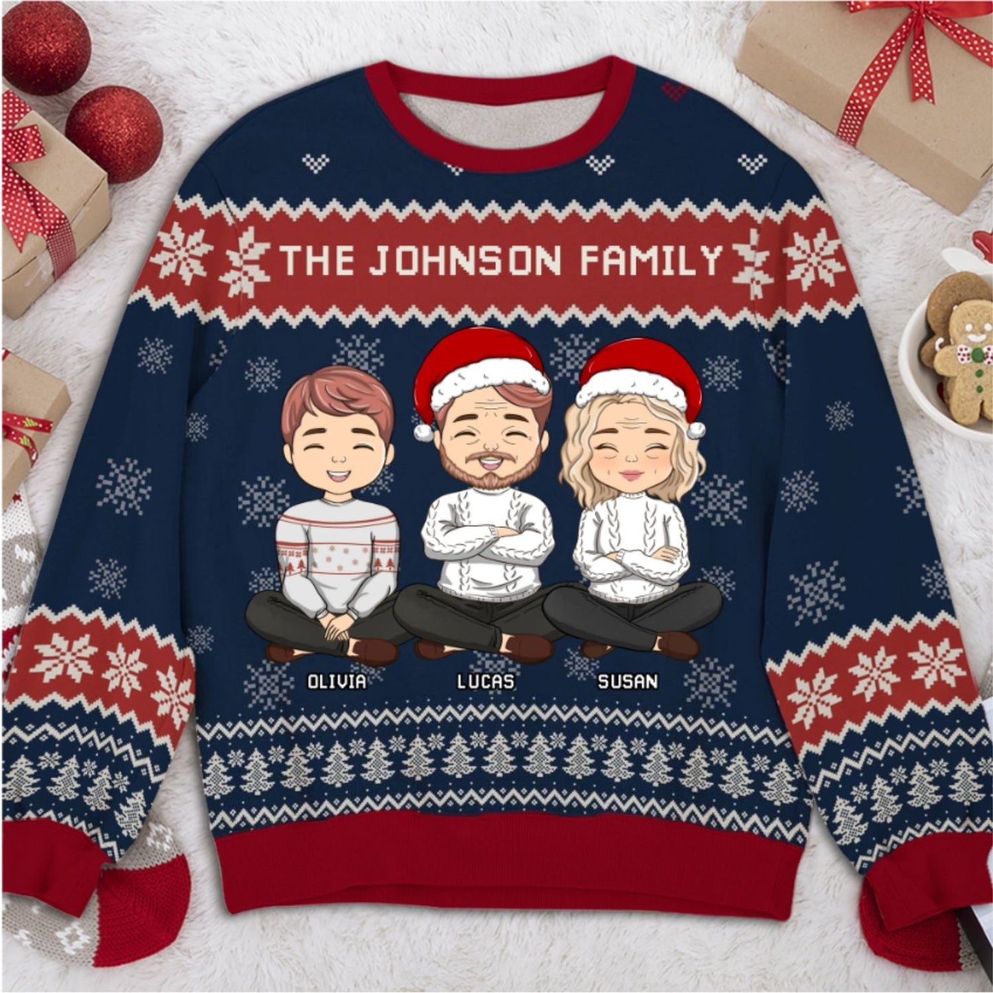 Family Christmas Together - Personalized Custom All-Over-Print Sweatshirt