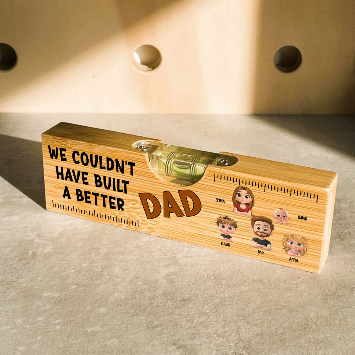 Could Not Have Built A Better Dad - Personalized Custom Wooden Spirit Level Bottle Opener