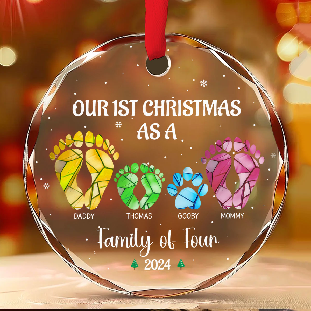 Welcome New Member - Personalized Custom Glass Ornament